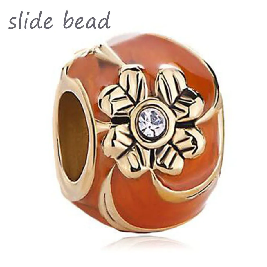 Fit Pandora charm bracelets Orange Four Leaf Celtic Claddagh Irish Charm Clover Faberge Egg Beads for jewelry making | Украшения и