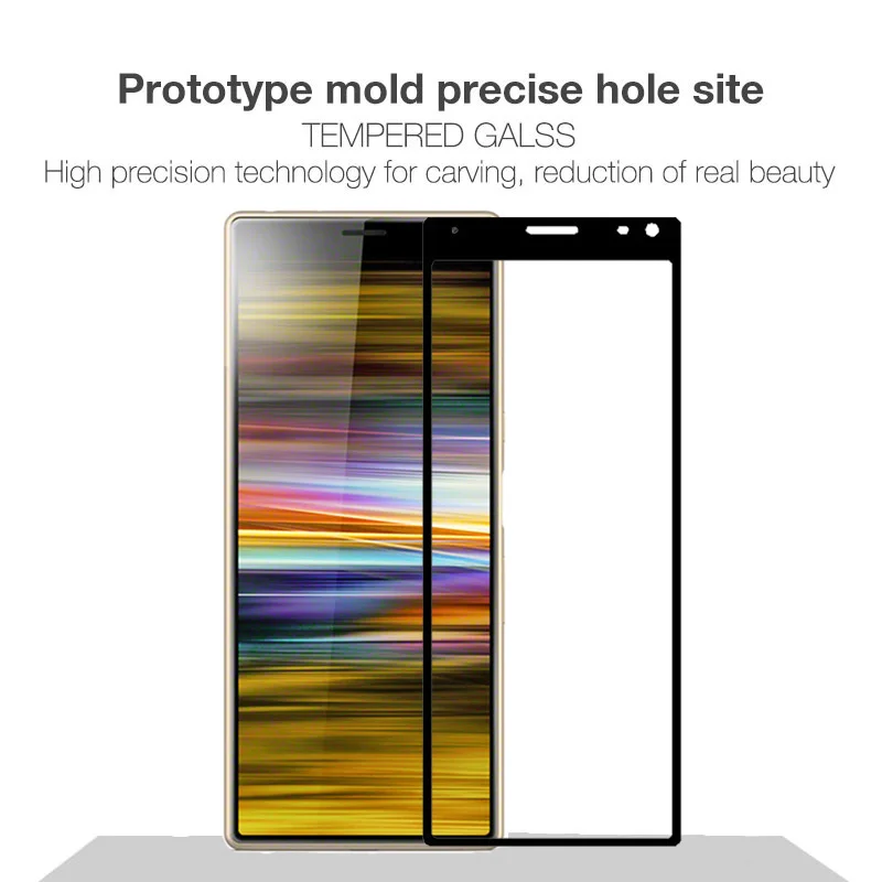 Nicotd On For Sony Xperia 10 Tempered Glass Full Coverd Film For Sony Xperia 10 Plus X10+ Protector Screen 2.5D Protective Glass (6)