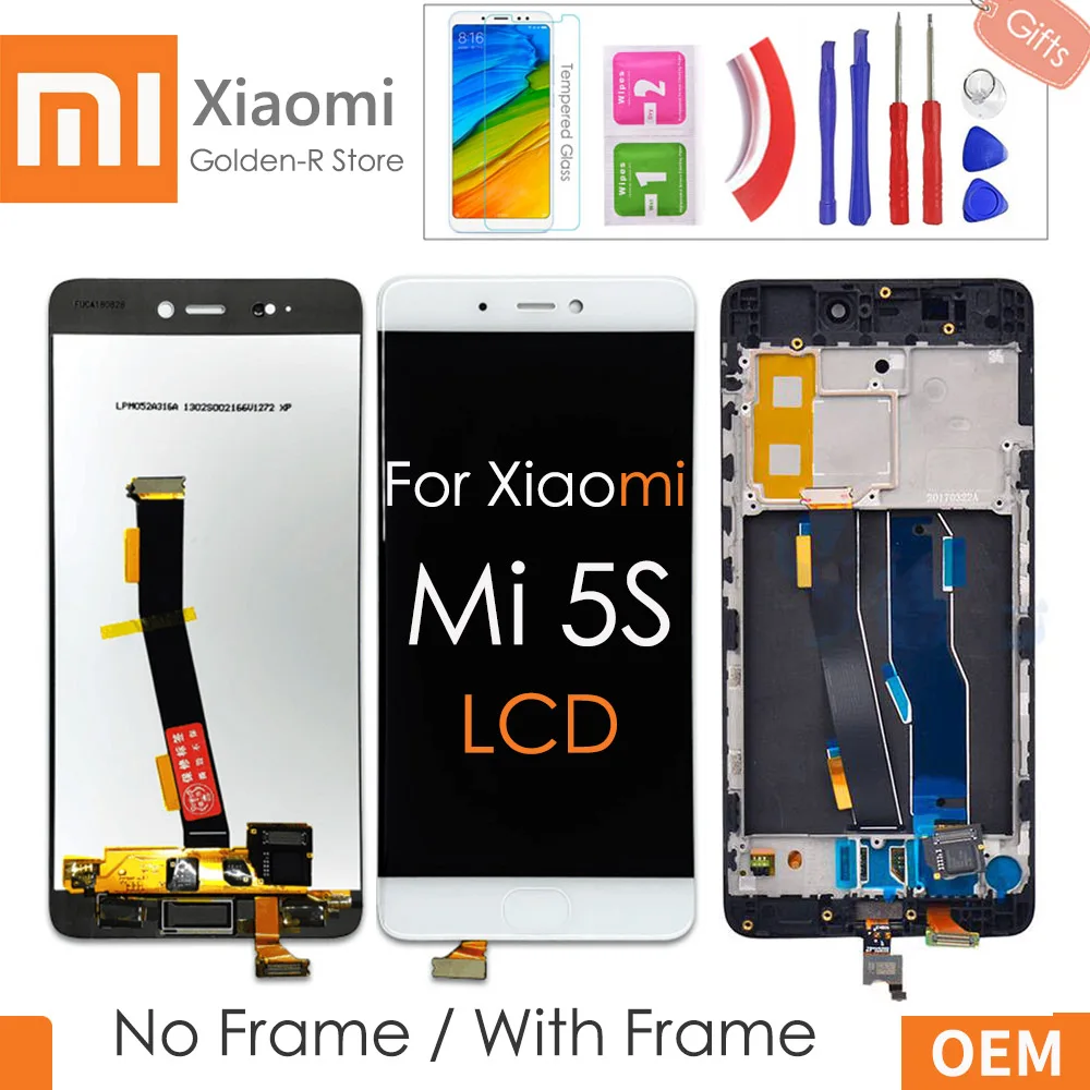 

5.15"Original For Xiaomi Mi 5S LCD Display Touch Screen For Xiaomi Mi5S LCD Screen Assembly Display Digitizer Replacement +Gifts