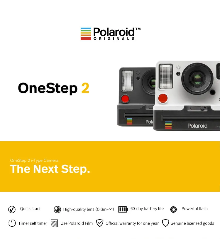 Камера Polaroid Onestep2 VF+ black rainbow с пленкой i-type и 600