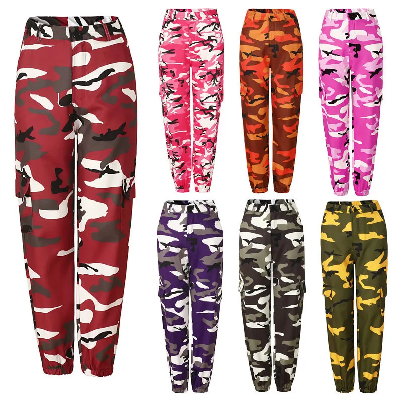 Womens Camo Cargo Trousers Casual Pants Ladies Military Army Combat Camouflage