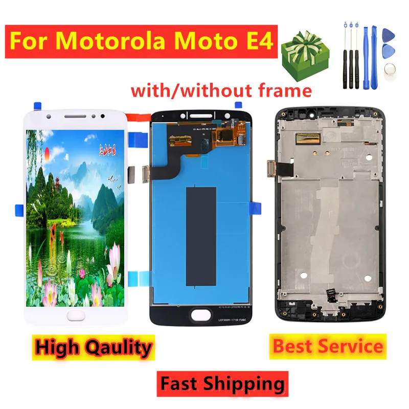 

For MOTO E4 XT1762 XT1763 LCD with frame For Motorola Moto E4 XT1762 LCD Display Touch Screen Digitizer Assembly Replacement