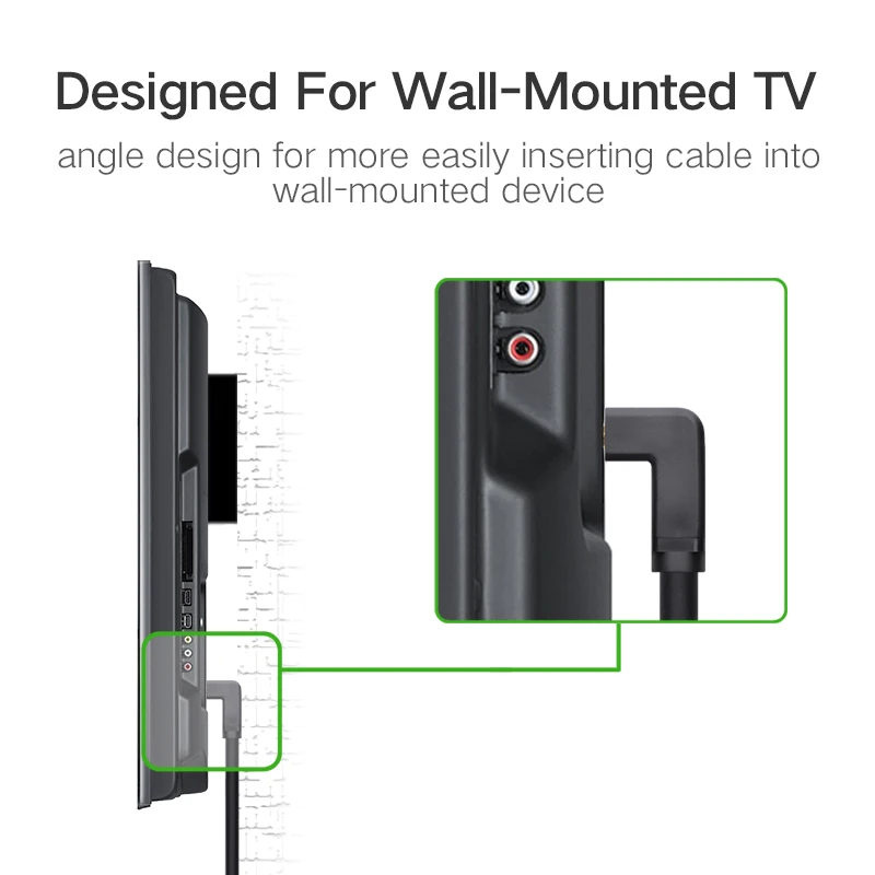 Ugreen HDMI كابل 270/90 درجة زاوية HDMI كابل وصلة بينية مُتعددة الوسائط وعالية الوضوح 5 m 1.5 m 2 m 3 m HDMI 2.0 كابل 4 K 3D للتلفزيون PS3 العارض الكمبيوتر كابل