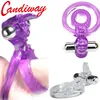 Anillos de triple vibración para masturbación de hombre, Juguetes sexuales de masaje vibratorio con anillos de retardo para la lengua y el clítoris ► Foto 1/6
