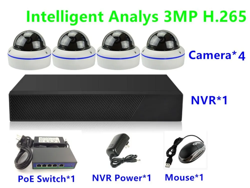 8CH/4CH IP 5.0MP 3.0MP H.265 Antiriot купольный комплект наблюдения камера 48 В PoE NVR сетевой