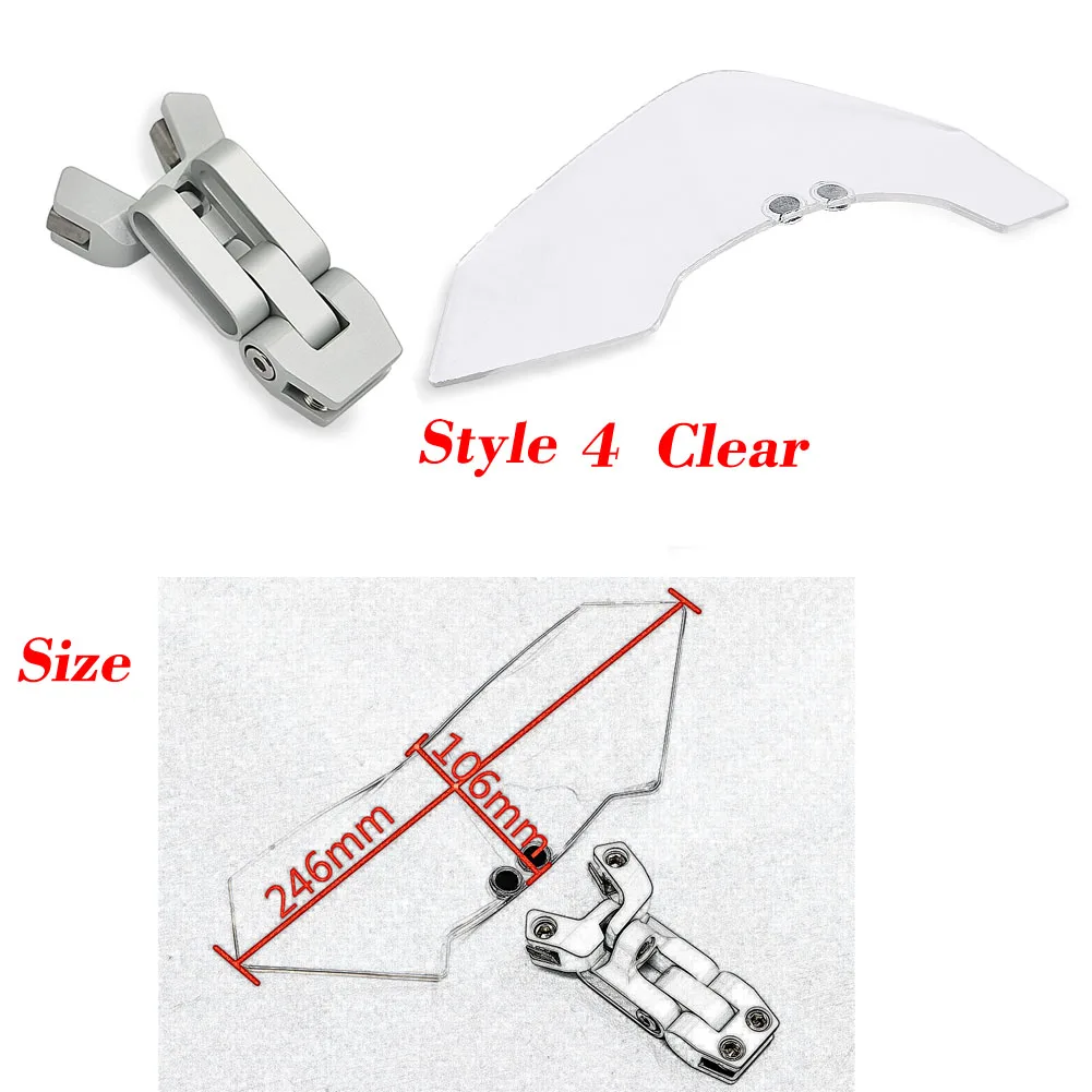 Мотоцикл Регулируемый лобовое стекло расширение ветрового стекла спойлер защита от ветра для Honda Suzuki Yamaha Kawasaki BMW KTM - Цвет: Style 4  Clear