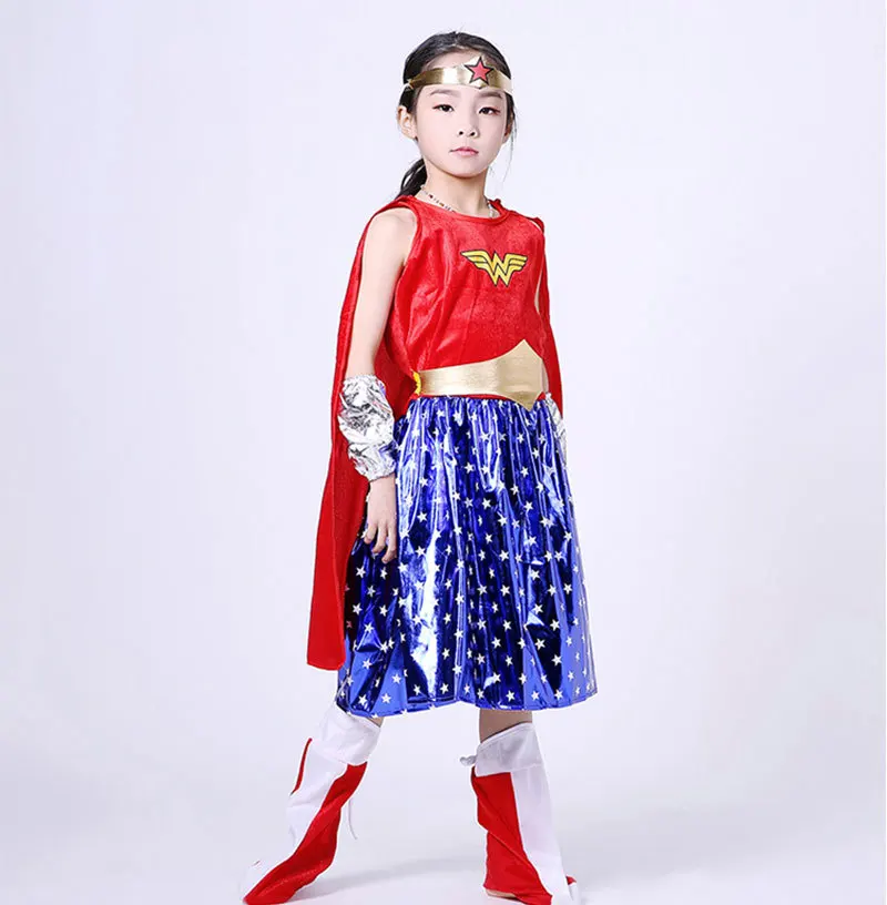 Wonder Woman маскарадные костюмы для взрослых дети Лига Справедливости Супер герой костюм Рождество Хэллоуин пикантные женское платье Диана
