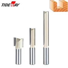 Tideway 1/4 1/2Shank 2 Flute Straight Bit Woodworking Tools Router Bit For Wood Tungsten Carbide Endmill Milling Cutter huhao 1pc 1 2 inch shank half round bit 2 flute endmill router bits for wood with bearing woodworking tool milling cutter