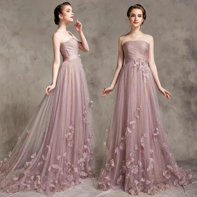 Couture Strapless Lique Flower Tulle Long Evening Dresses 2017 Couture Strapless Lique Flower Tulle Long Evening Dresses 2017 Formal Gowns Engagement Dress Party Custom Made
