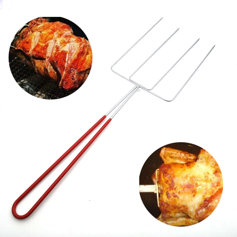 2/5/8pcs/set Creative Outdoor BBQ Grill Forks Stainless Steel Rost Meat