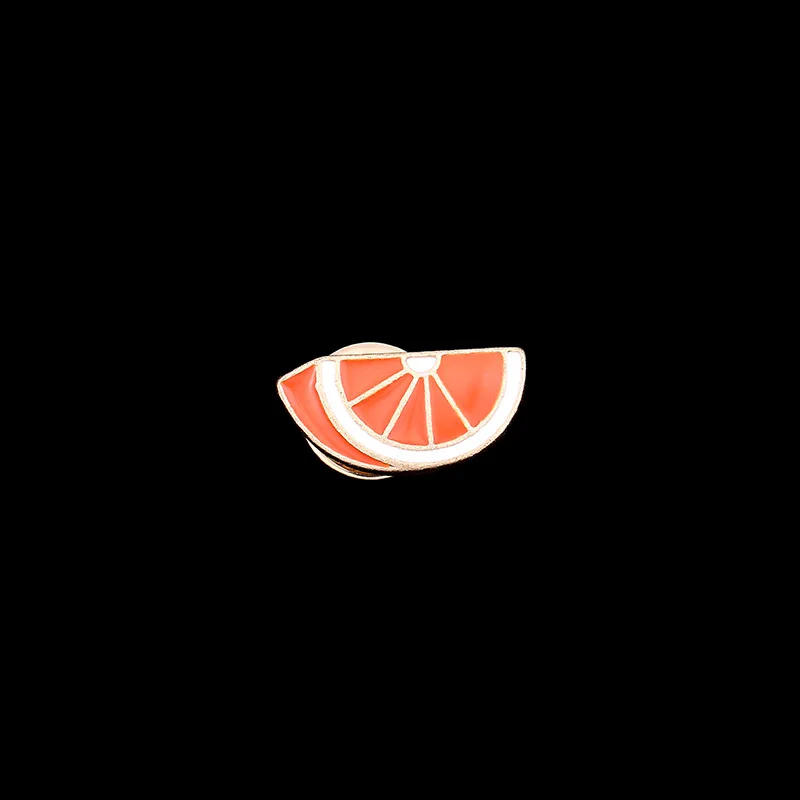 Арбуз клубника оранжевый банан ананас черешня авокадо металлические эмалированные булавки значок мультфильм фрукты модные броши для женщин - Окраска металла: orange 1