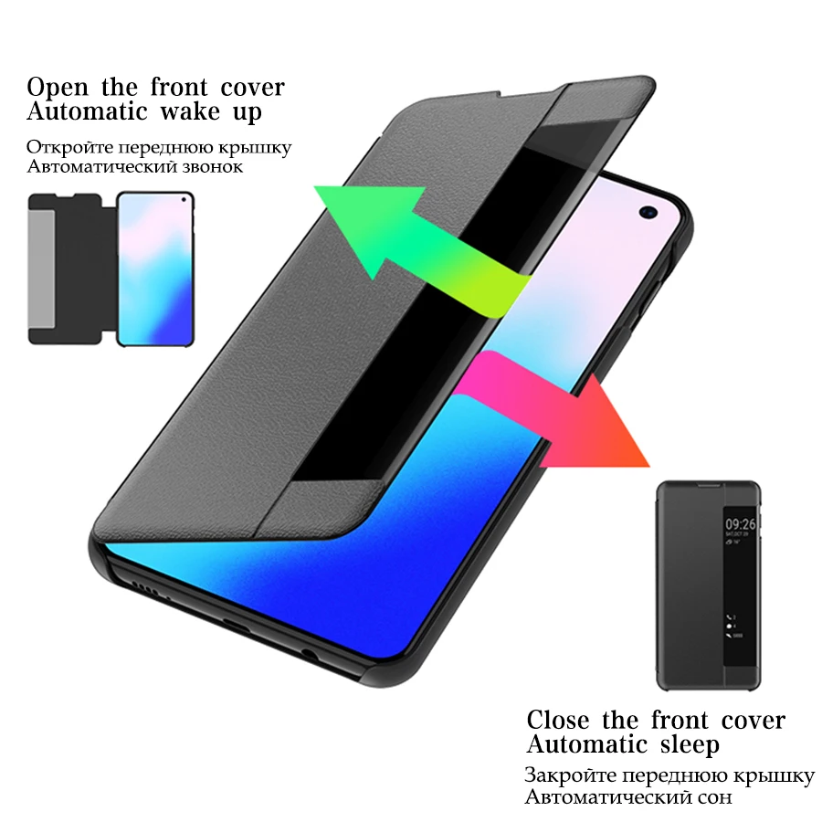 Чехол для galaxy S10plus умный чехол книжка Samsung Note 9 10 A9 A6 A7 J4 J6 2018 S9 S8 Plus кожаный