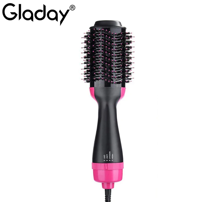 

High Quality Hair Dryer Brush Multifunctional 2 in 1 Straightening Curling Hot Air Comb Professional Salon Hot Comb Straightener
