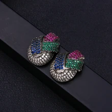 Jankelly Известный Дизайн Роскошные Популярные цветочные серьги-гвоздики для женщин Свадебные полный Mirco CZ кубический циркон трендовые ювелирные изделия