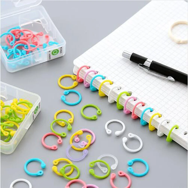

Color Simple Ring Binder Notebook Loose Leaf Multifunction Binding Tool Round Keychain Key Ring Stationery