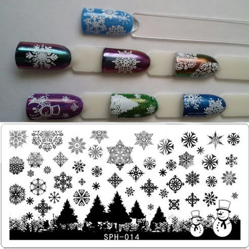 Рождество и Хэллоуин шаблон ногтей штамповки пластины изображения Konad Штамповка ногтей маникюр шаблон ногтей штамп инструменты 1 шт. 6*12 см