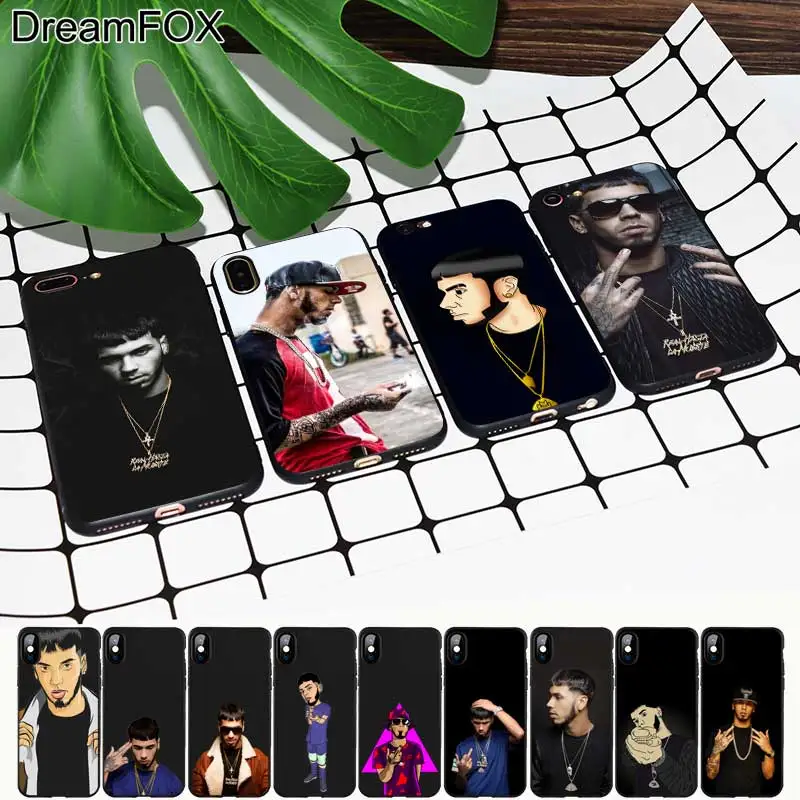 Kopen DREAMFOX M375 Anuel Aa Zwarte Zachte TPU Silicone Case Cover Voor Apple iPhone XR XS Max X 8 7 6 6 s Plus 5 5 s 5g SE