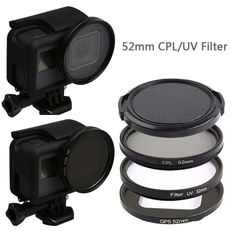 52 мм УФ фильтр для объектива Защита CPL круговой поляризационный GoPro Hero 7 6 5 Black Go Pro
