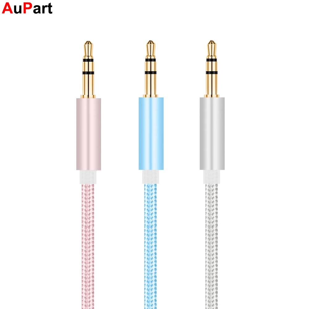 

1M Jack Audio Cable 3.5 mm to 3.5mm Car AUX Cable Male to Male Kabel Gold Plug Cord for iPhone Samsung Xiaomi Huawei Car Radio