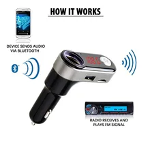 Wireless In-Car Bluetooth FM Transmitter Radio Adapter Car Kit With USB Charger Support USB Flash Drive Micro SD Card AUX Input