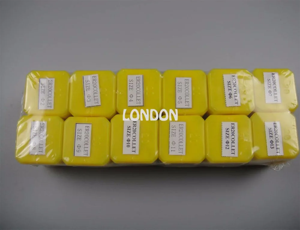 

12 pcs ER20 spring collet for spindle collet inner diameter 2mm-13mm