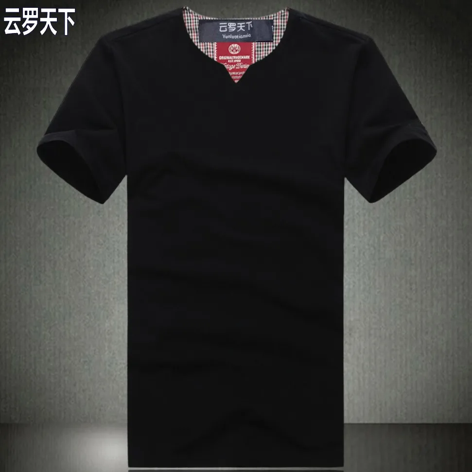 Free shipping cotton big plus size 4xl 6xl 8XL men mens v neck t shirts