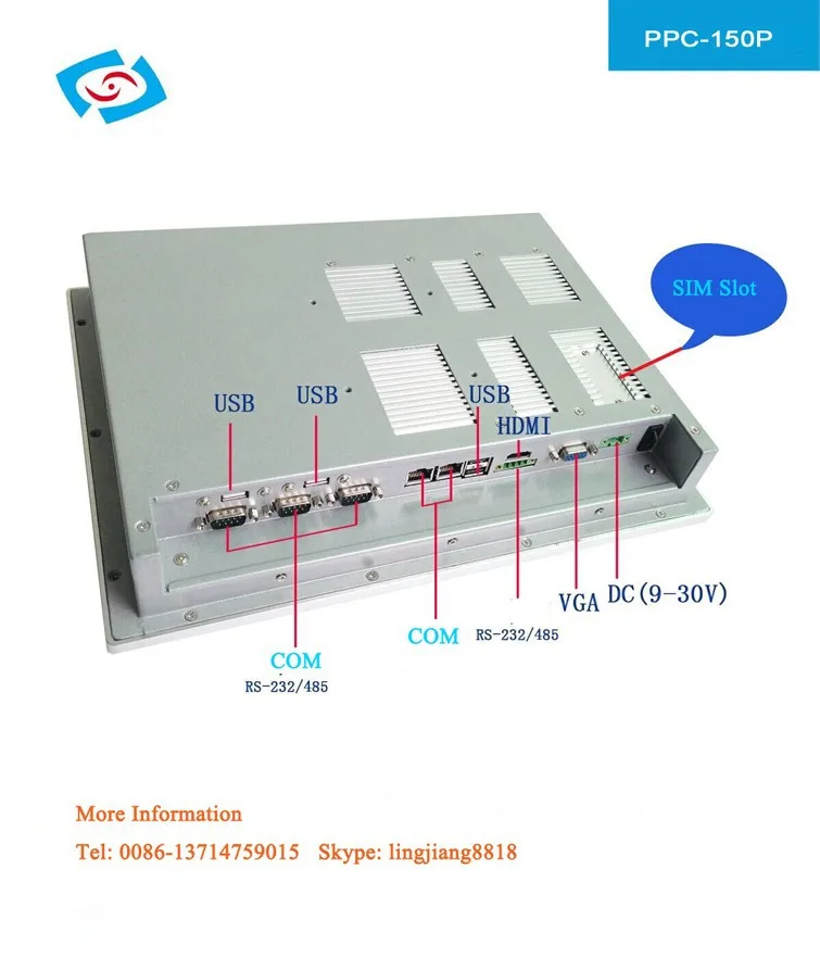 Новый 15 дюймов промышленный компьютер с сенсорным дисплеем SSD 32 ГБ + 2 ГБ оперативной памяти поддерживает WI-FI и 3G модуль