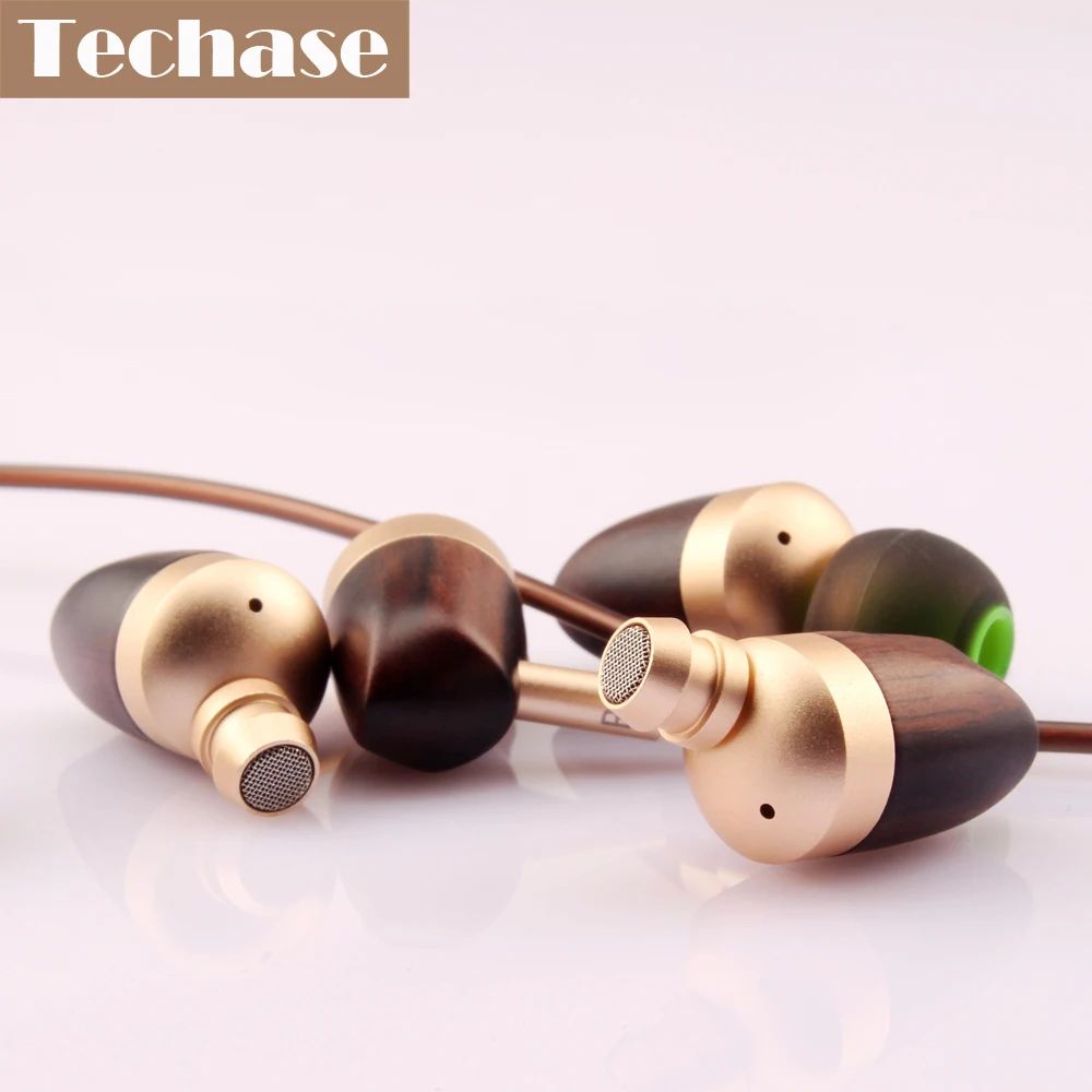 

Techase Ebony Design Headphones Hybrid Technology HiFi Headphone Top Quolity Sport MP3 Headset Wooden Wired Earphone For Xiaomi