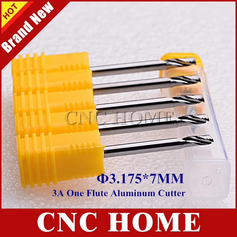 

5pcs 3.175*7MM Single Flute Aluminum Cutting Tools, Spiral Cutters, Engraving Tools, Drill Bits, CNC Router Tools