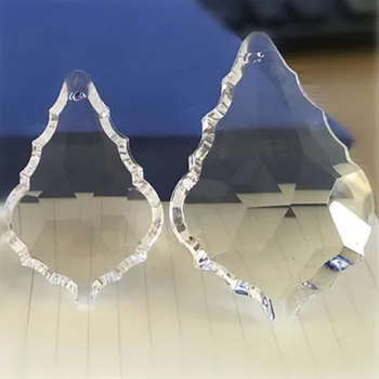 

89mm 100 Transparent Maple Leaf Shape Crystal Glass Chandelier Hanging Pendants Home Christmas Party Supply Decor