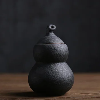 

Japanese-style Rust Glaze Tea Caddy Ceramic Pottery Storage Jar Home Coffee Beans Nuts Container Cans Teaware Accessories Decor
