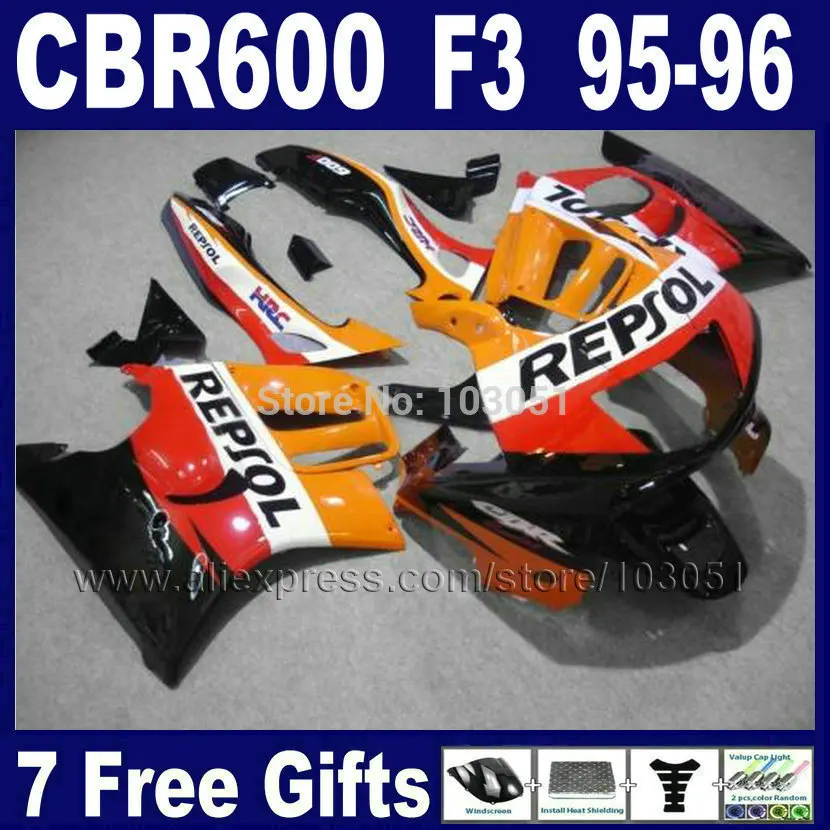 Комплект обтекателей для мотоцикла Honda repsol CBR600 F3 1995 1996 CBR600F CBR 600 95 96|fairing kit|cbr f3cbr |