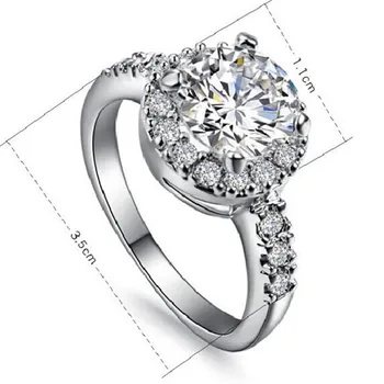 

2Ct Round Cut Moissanite Wedding Ring Solid 925 Sterling Silver Ring for Women White Gold Color Jewelry