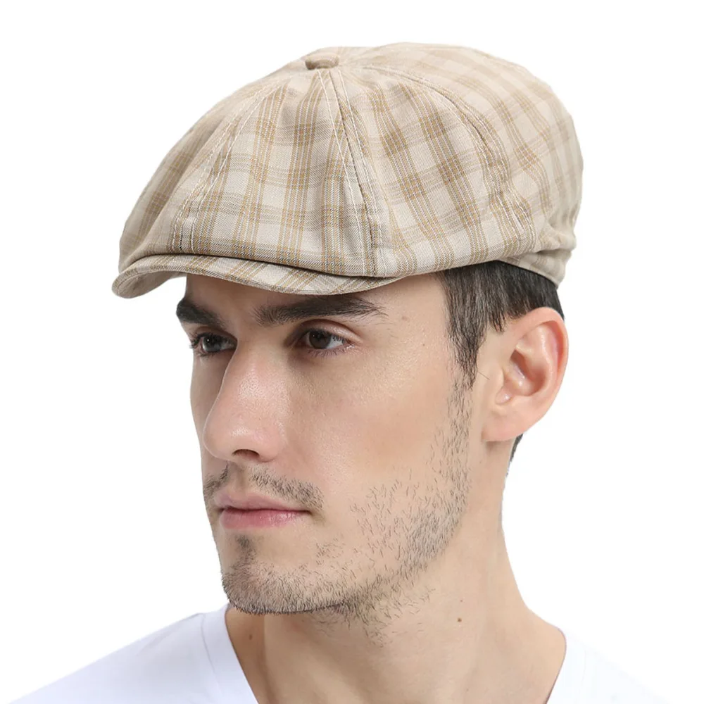 VOBOOM летняя хлопковая смесь Newsboy для мужчин и женщин плед плоский Плющ кепки Мужские Женские Boina береты шапки 103
