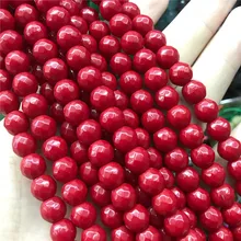 Натуральный камень высокое качество граненый красный коралл круглый dayed Цвет неоправленные полудрагоценные камни 1" нитка 6/8/10 мм для Для женщин ювелирных изделий