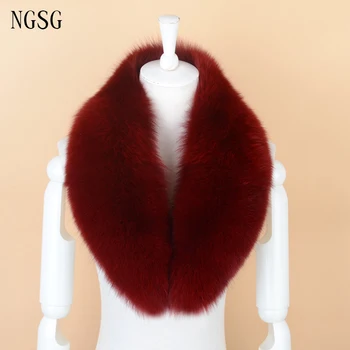 

Lady's Real Fox Material Noble Stylish Collar Thickness Winter Black Dark Red Five Colors Choice Popular Trendy Style SF13060-10