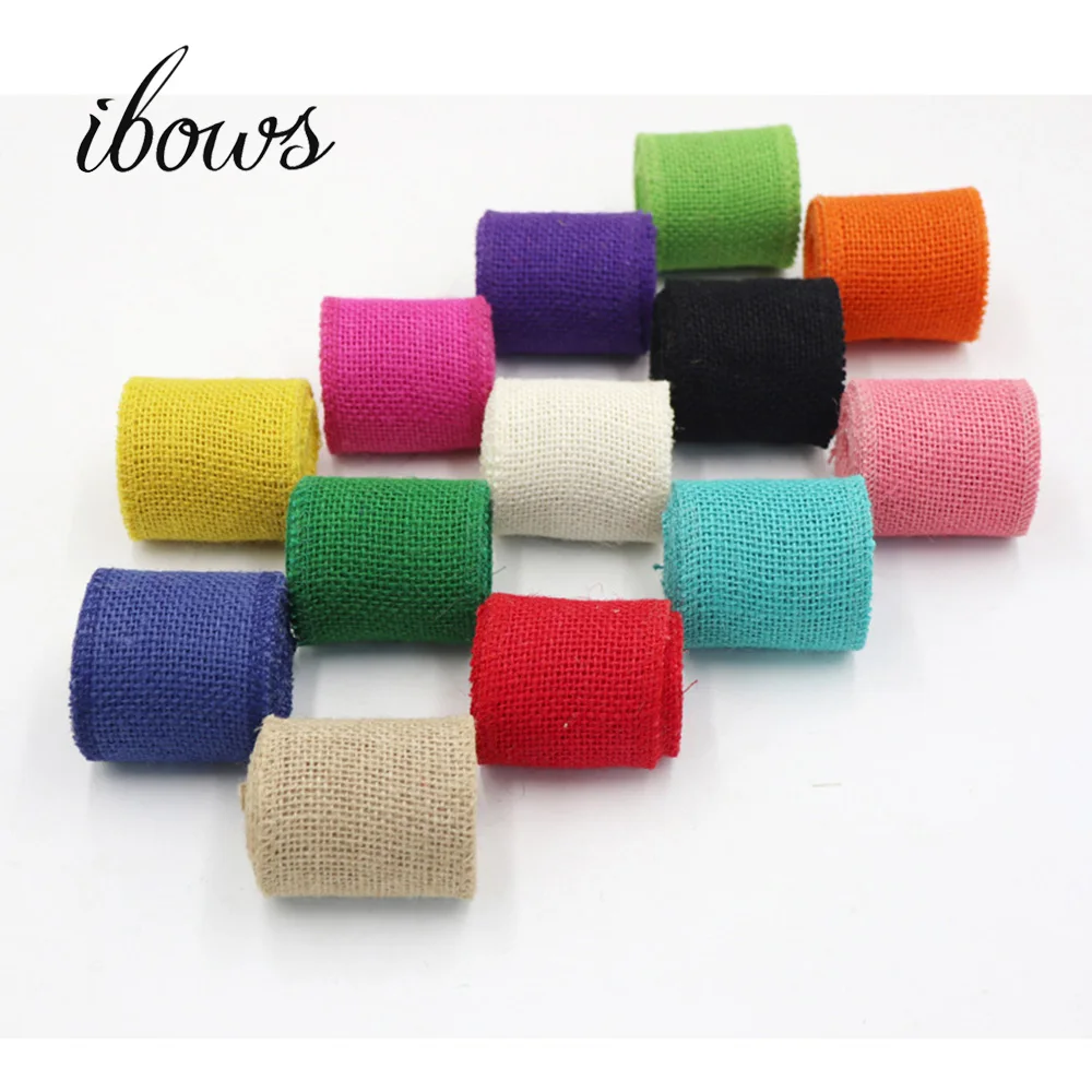 

(2M/Roll) 60MM Natural Style Ribbon Jute Burlap Ribbon Colorful Tape DIY Wedding Party Decoration Costume Shoes Craft Materials