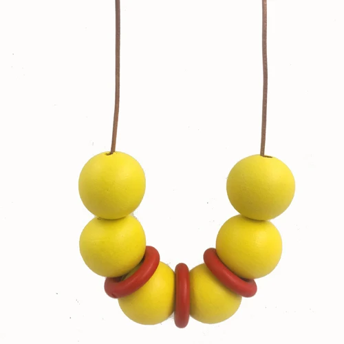 Новинка, красное серое деревянное геометрическое ожерелье, модные Висячие вечерние женские подарки, дешевые NW010 - Окраска металла: nw128