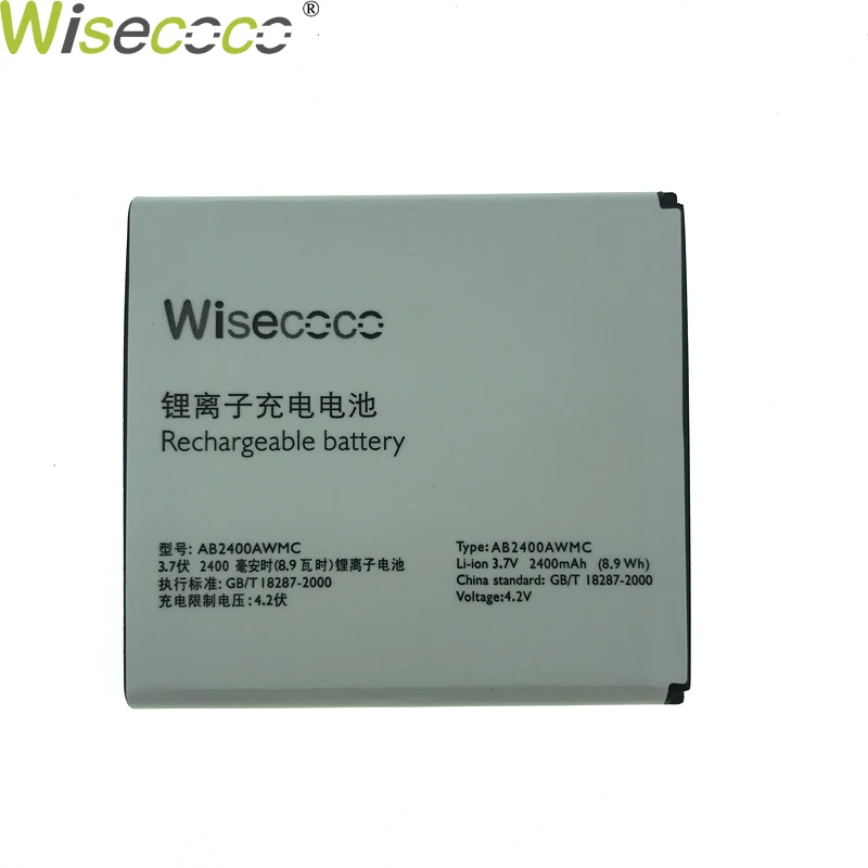 Wiscoco новый оригинальный 2400 мАч AB2400AWMC Аккумулятор для Philips W6500/W732/W832/W736/W737/D833