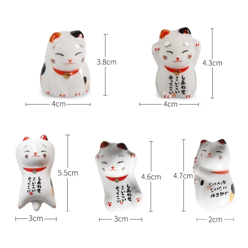 

100pcs Cute Ceramic Cat Shape Chopsticks Stand Rest Spoon Holder Tableware Storage Rack for Kitchen Supplies W9652