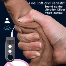 Sound Control Skin feeling swing vibrating suction cup dildo realistic penis sex toys for woman vibrator real dildos