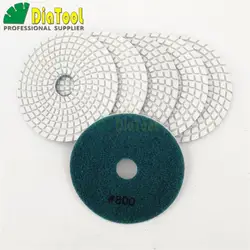 DIATOOL 6 шт. 4 "#800 Diamond гибкие полировальники для каменная керамическая плитка белый Бонд без цвет увядает шлифовальный диск