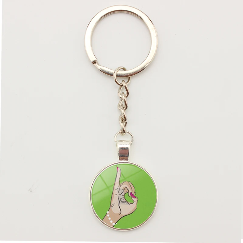 Greece AKA Sorority keychain Greek Symbol Key holder Glass Dome Pendant