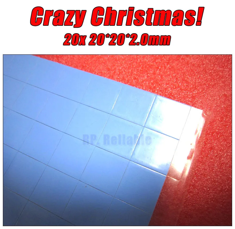 

Crazy Promotion! 20x 20mm*20mm*2.0mm Soft Silicone Heat Transfer Pads Mat for LED Laptop Graphic Cards GPU PC Cool Solution