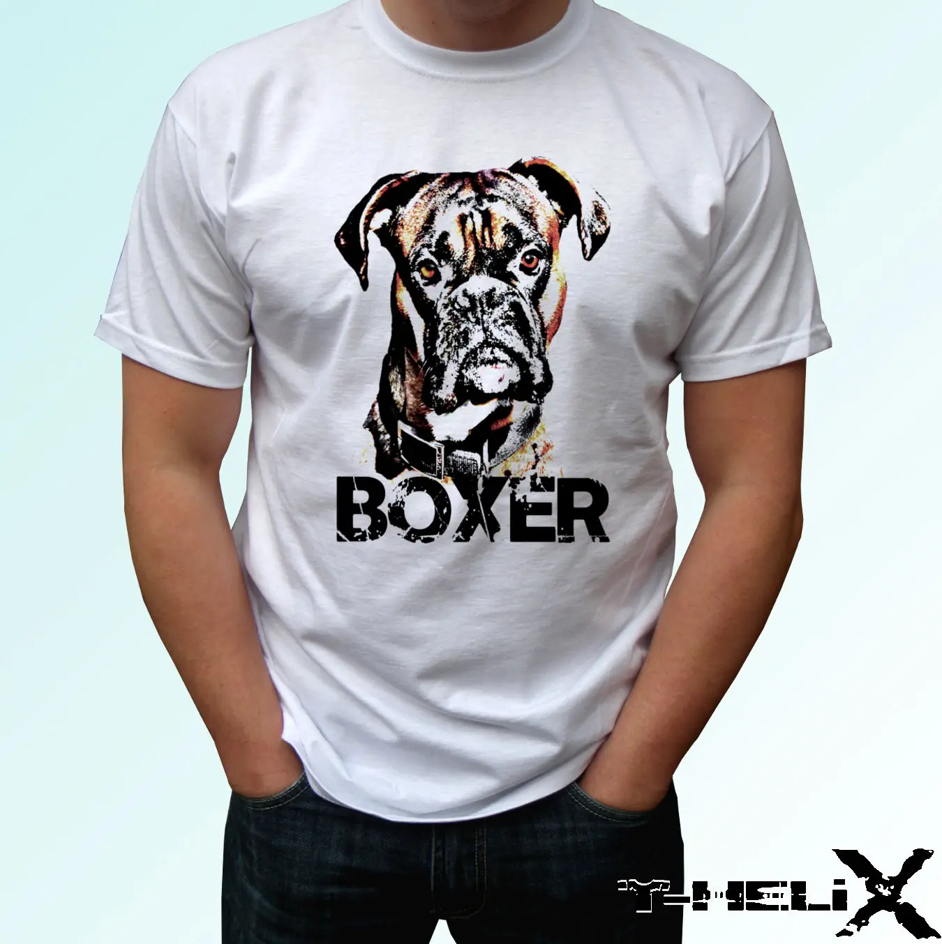 Boxer dog t shirt top tee design mens womens kids baby sizesin T