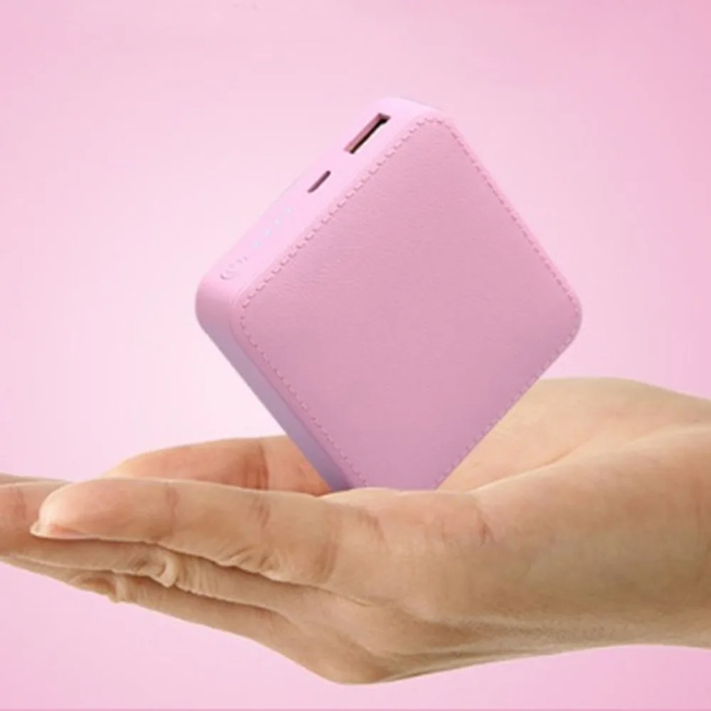 Small Size Soft PU Leather External Power Bank 6000mAh Outdoor Travel Battery Charger Power Supply for Smartphones