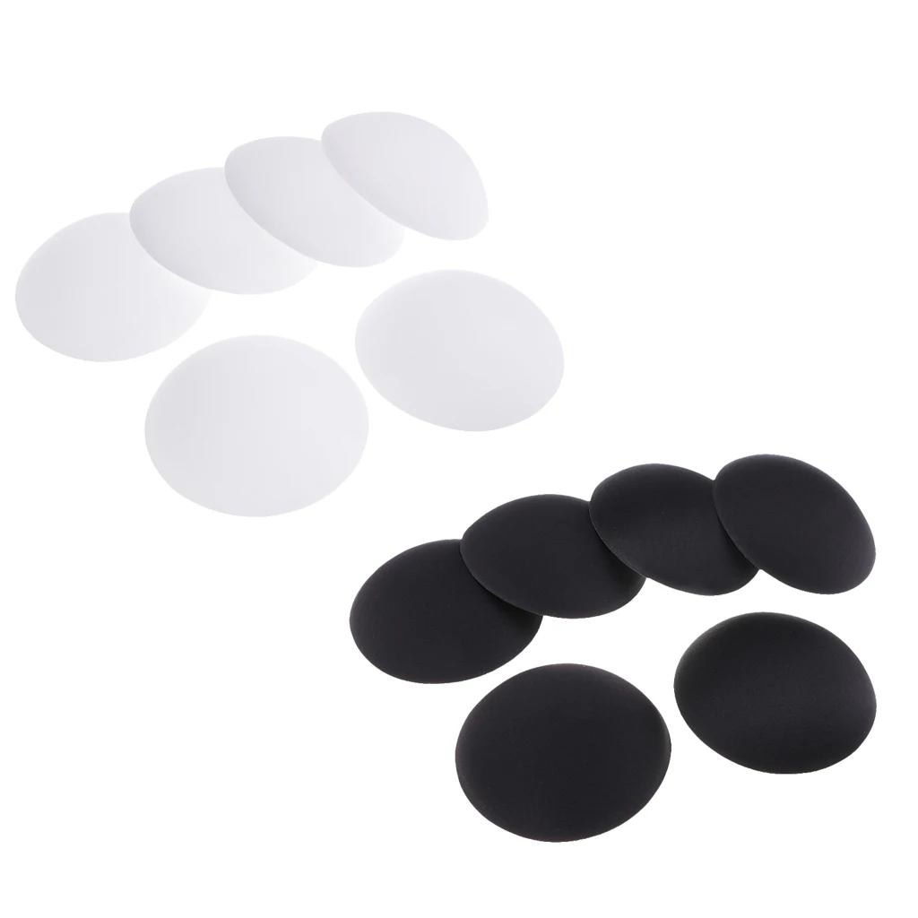  6 Pairs Bra Pads Bikini Inserts Sponge Women Swimsuit Padding Sponge Foam Breast Enhancer Black + White