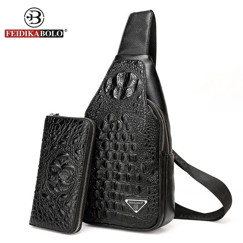 

FEIDIKA BOLO Men Chest Waist Pack Purses and Handbags Leather Men Crossbody Bags Vintage Rucksack Chest Bag Men Shoulder Bags