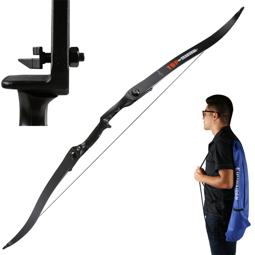 

56inch 30-50lbs Archery Recurve Bow Take Down Bows Metal Riser Hunting Shooting Black Training Takedown Bow with Rest Bag