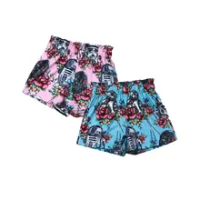 Детские хлопковые шорты с цветочным принтом для маленьких девочек и мальчиков штаны с эластичной резинкой на талии шаровары